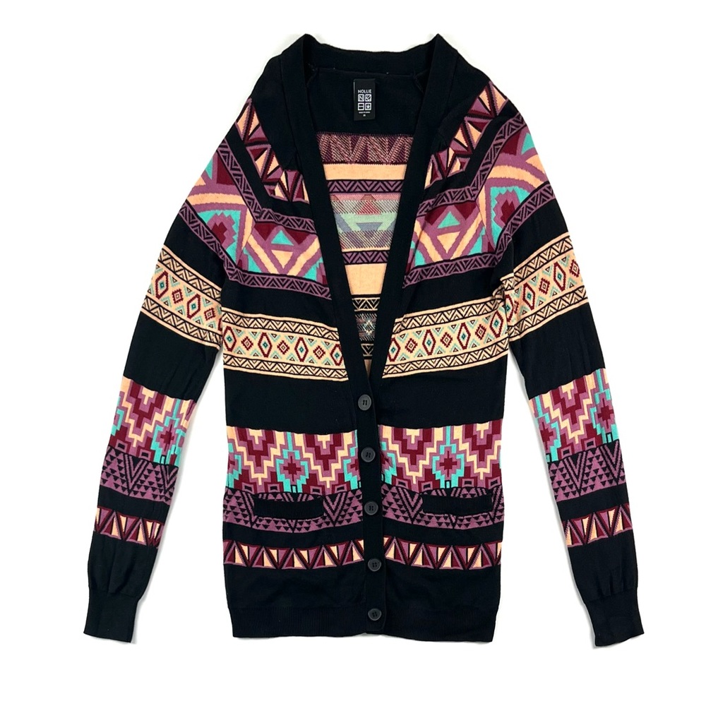 Pacsun Nollie Aztec Print Button Up Knit Cardigan